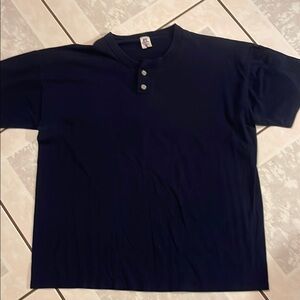 Vintage Russell Athletic Navy Henley Shirt